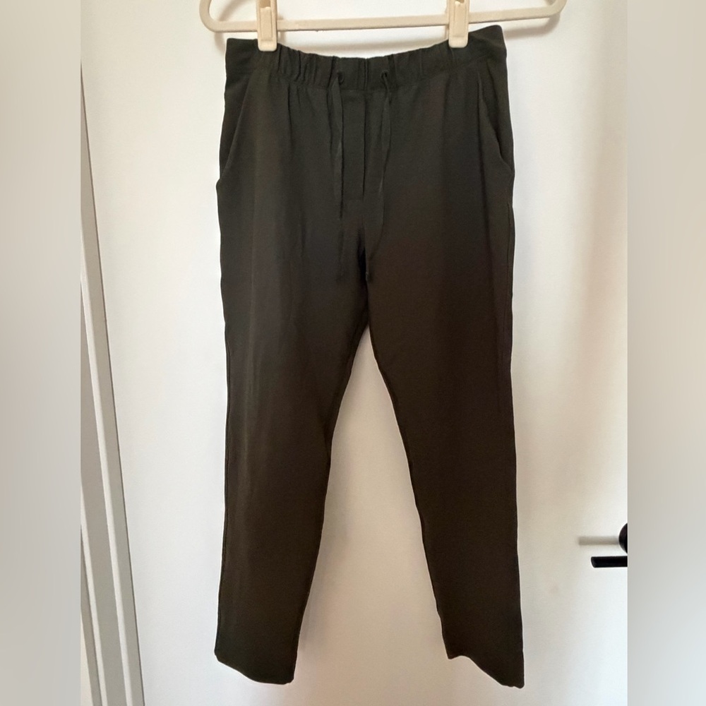 lululemon athletica Low-Rise Olive Green Jogger Pants with Drawcord Waist